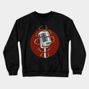Vintage Singer Musician Retro Microphone Crewneck Sweatshirt